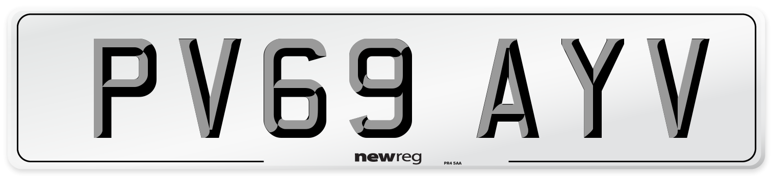 PV69 AYV Number Plate from New Reg